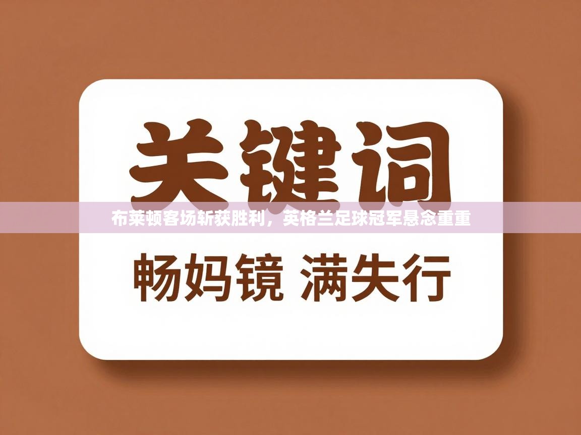 布莱顿客场斩获胜利,英格兰足球冠军悬念重重 第2张